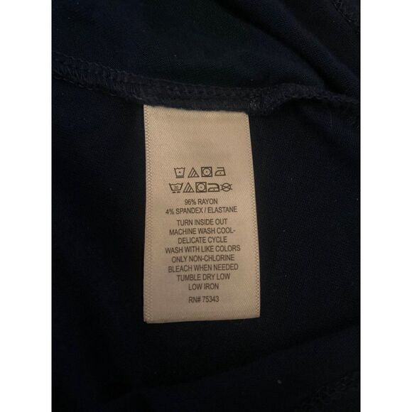 Tahari women's navy blue twisted v-neck long sleeve casual blouse size medium - Picture 8 of 8